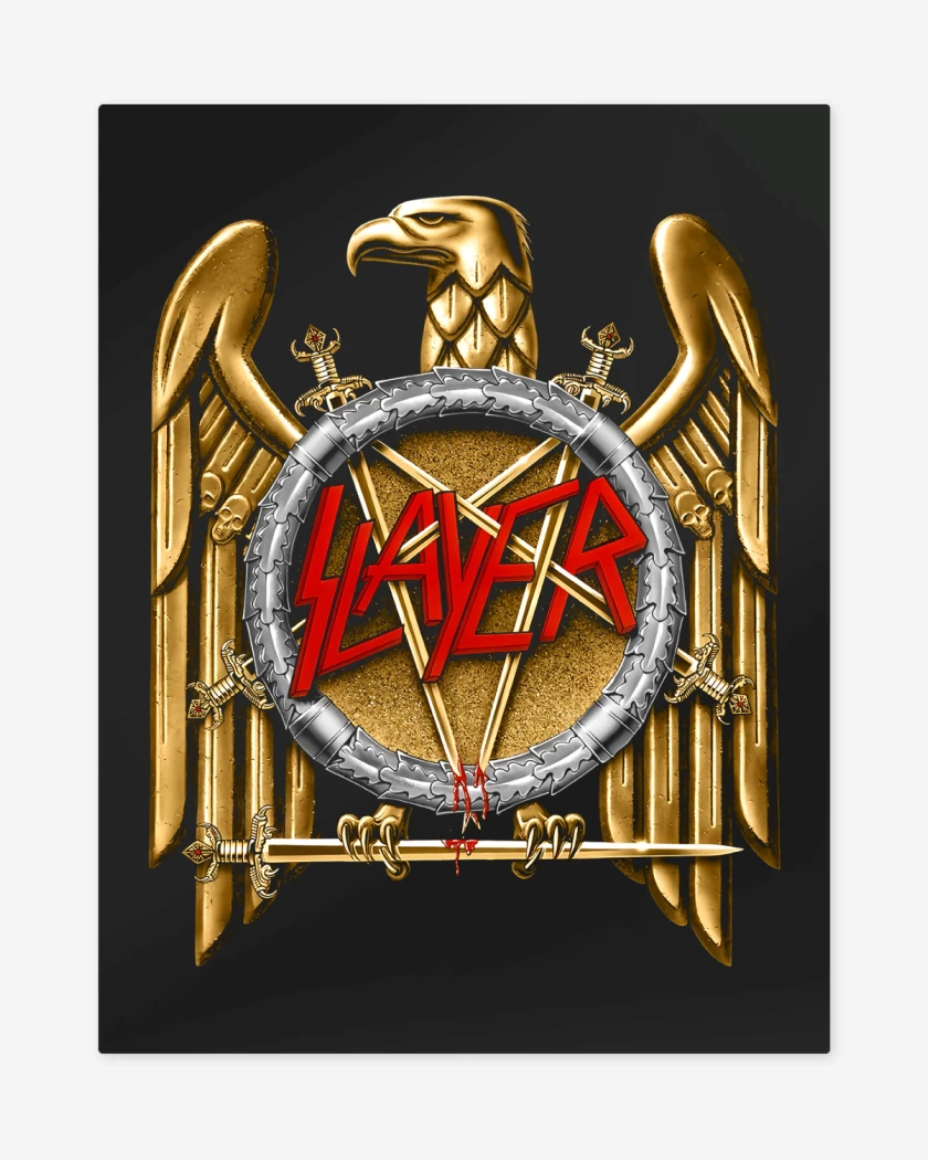 Print metalico Negro de Slayer Aguila Dorada