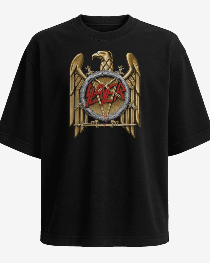 Polera Oversize Slayer Aguila Dorada