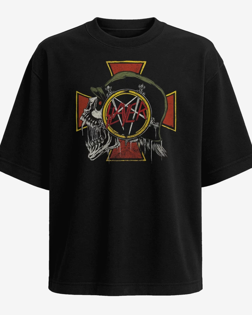 Polera Oversize Negro de Slayer Slaytanic