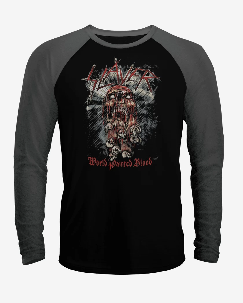 Polera Raglan Slayer World Painted Blood