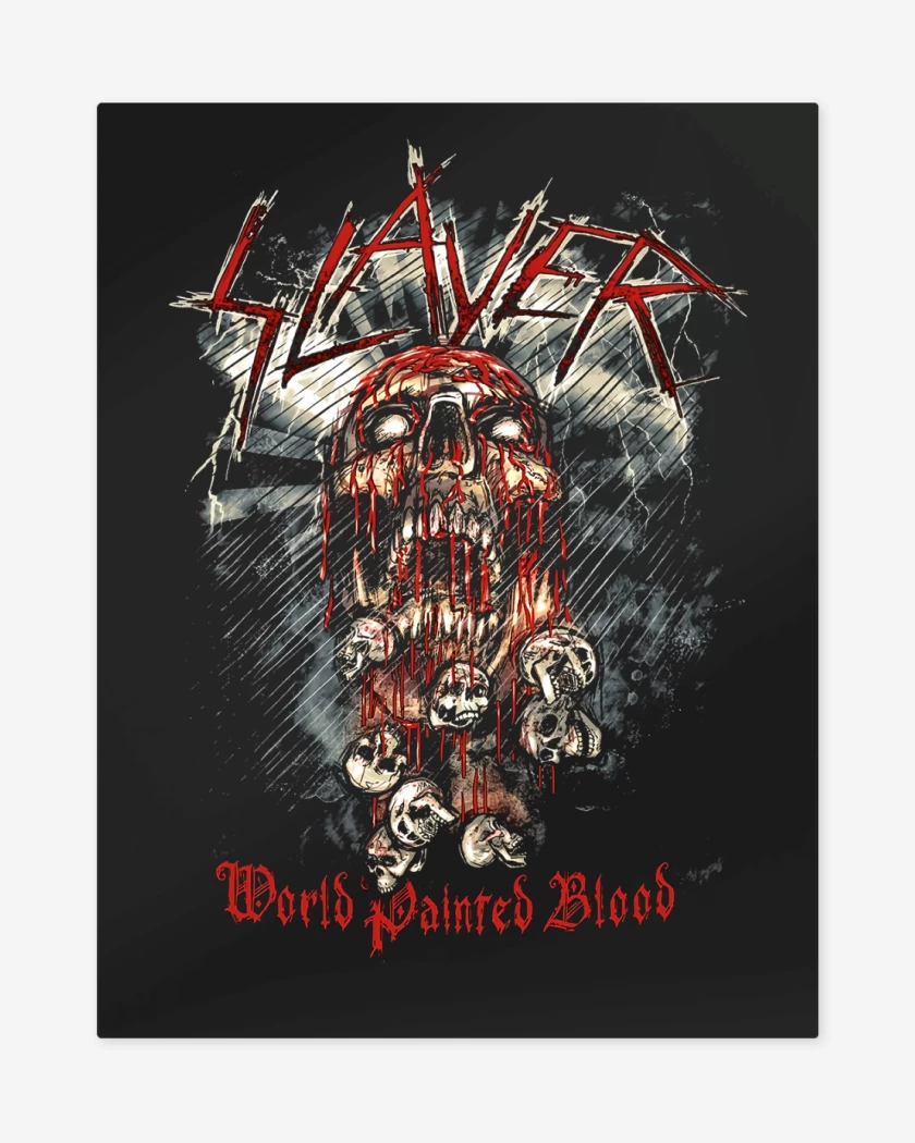 Print metalico Negro de Slayer World Painted Blood