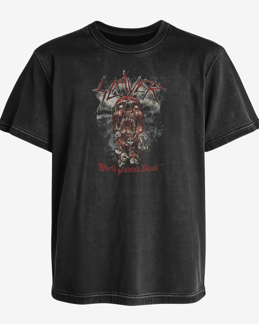 Polera desgastada Slayer World Painted Blood