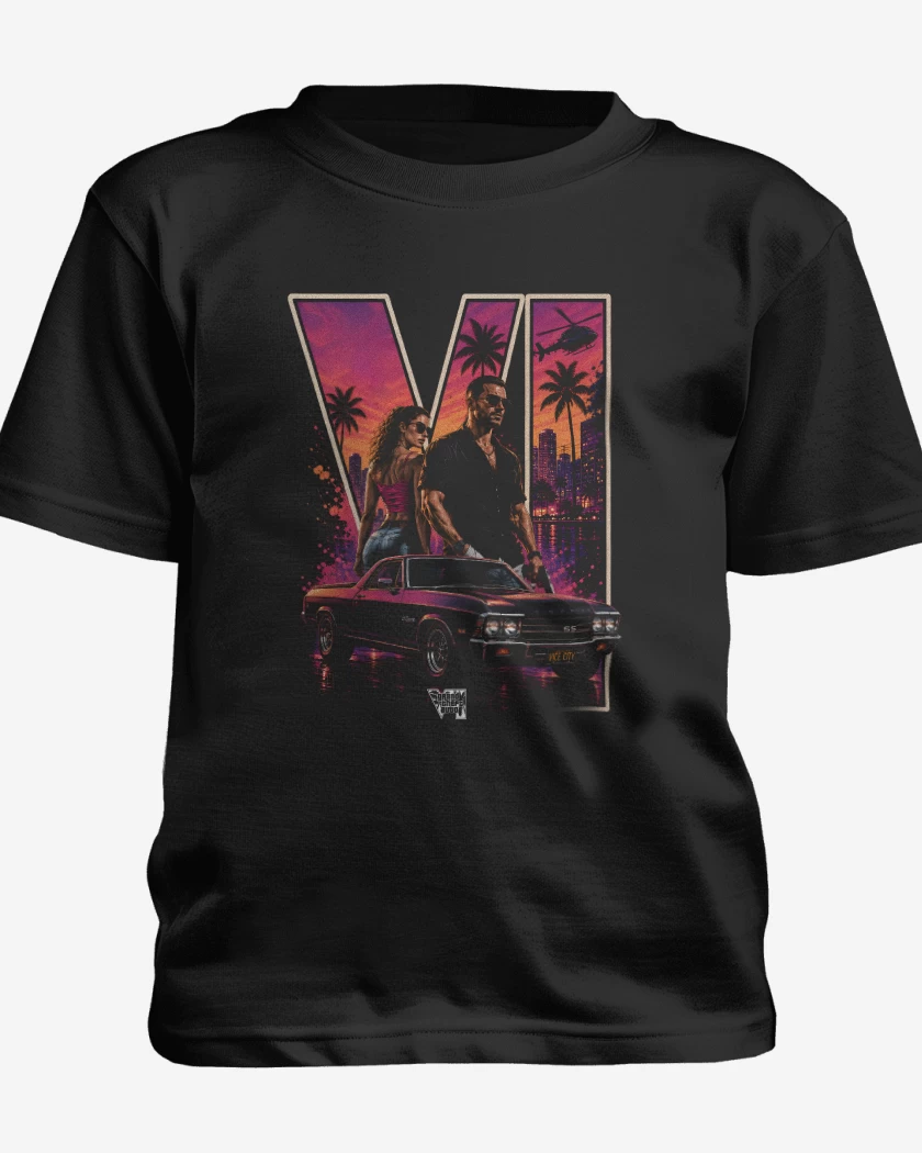 Polera de niño Negro de Grand theft Auto VI