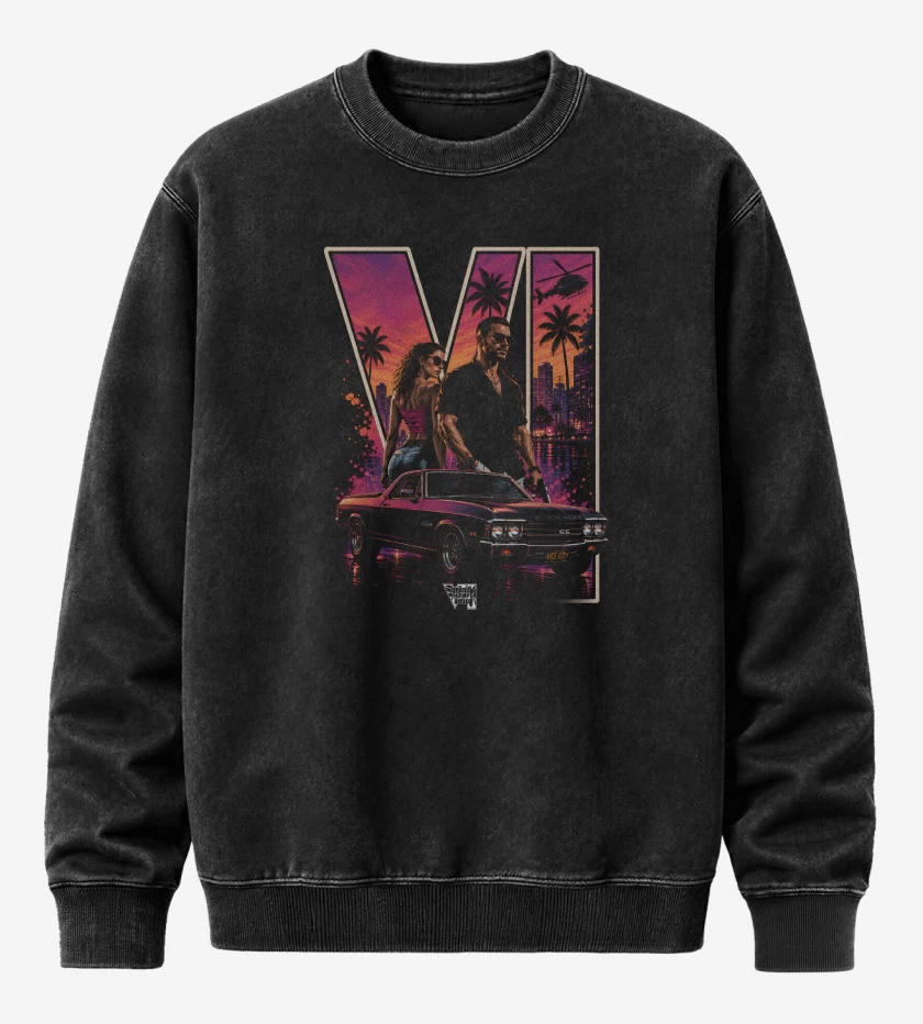 Poleron Polo Acid Wash Negro de Grand theft Auto VI