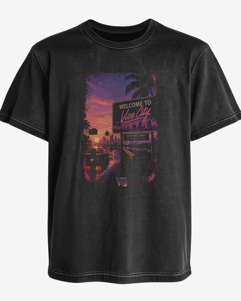 Polera desgastada Welcome to Vicy City