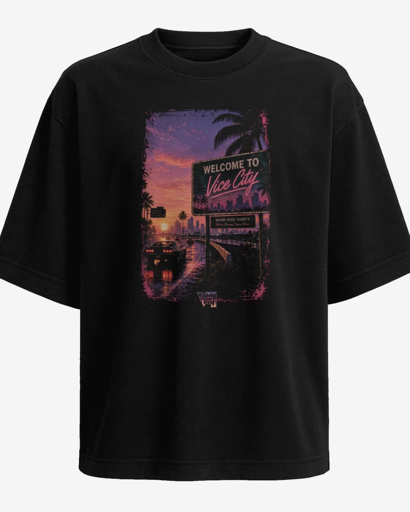 Polera Oversize Negro de Welcome to Vicy City