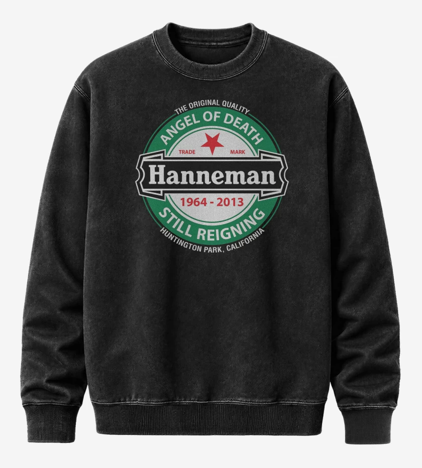 Poleron Polo Acid Wash Negro de Slayer Angel Of Death Hanneman