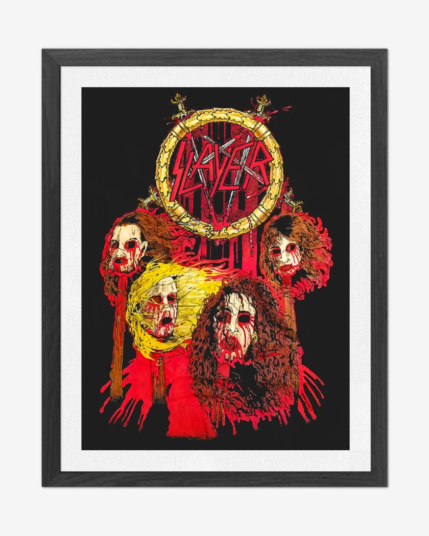 Cuadro decorativo Negro de Slayer Band Heads