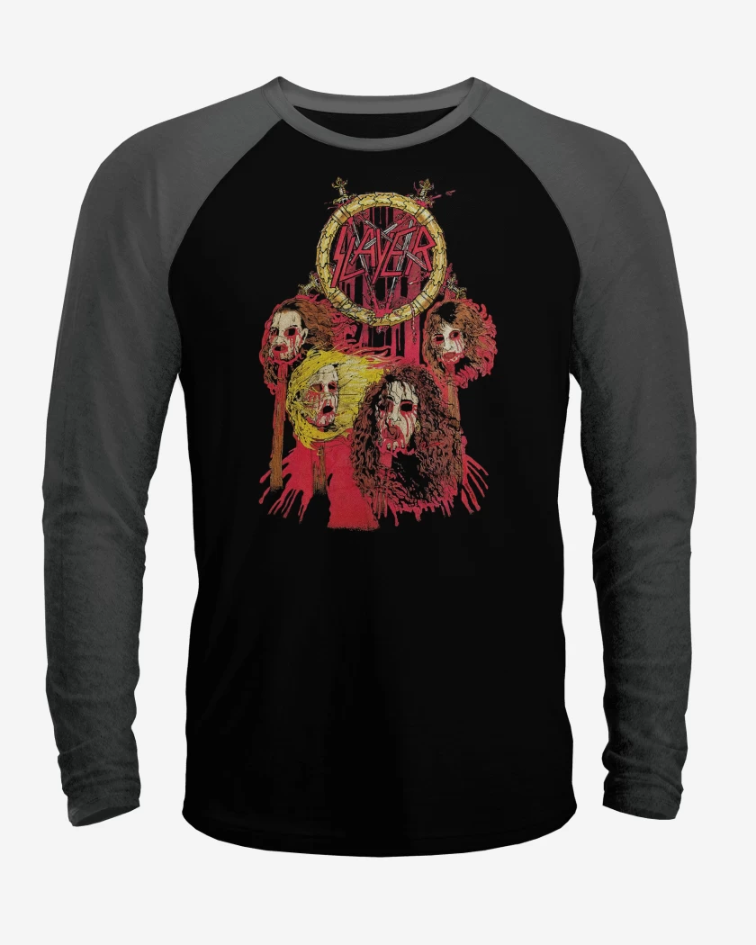 Polera Raglan Slayer Band Heads