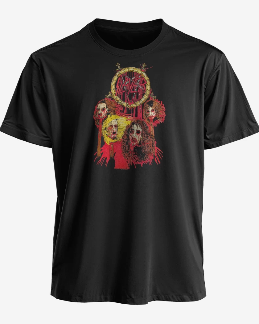 Polera premium Negro de Slayer Band Heads
