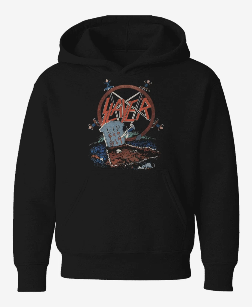 Poleron de niño Negro de Slayer Rest in Pain