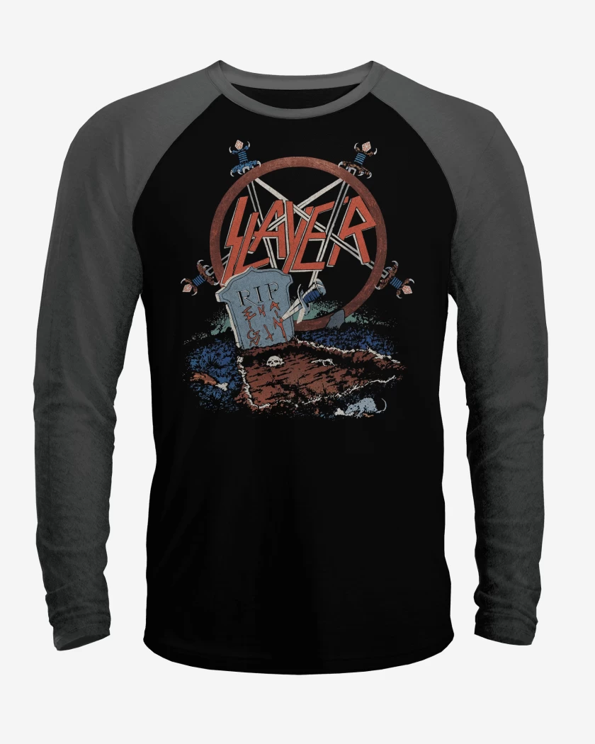 Polera Raglan Slayer Rest in Pain