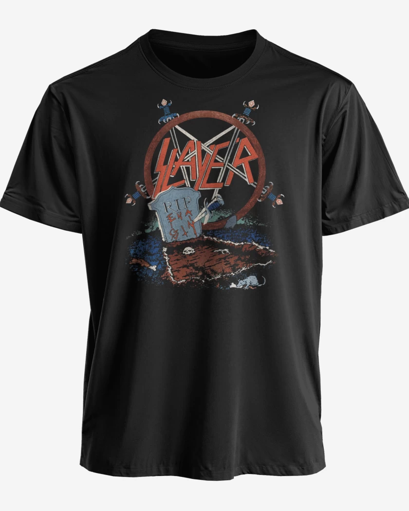 Polera premium Negro de Slayer Rest in Pain