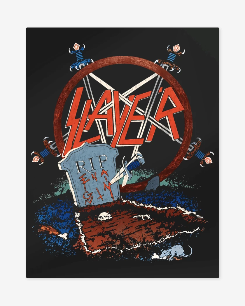 Print metalico Negro de Slayer Rest in Pain
