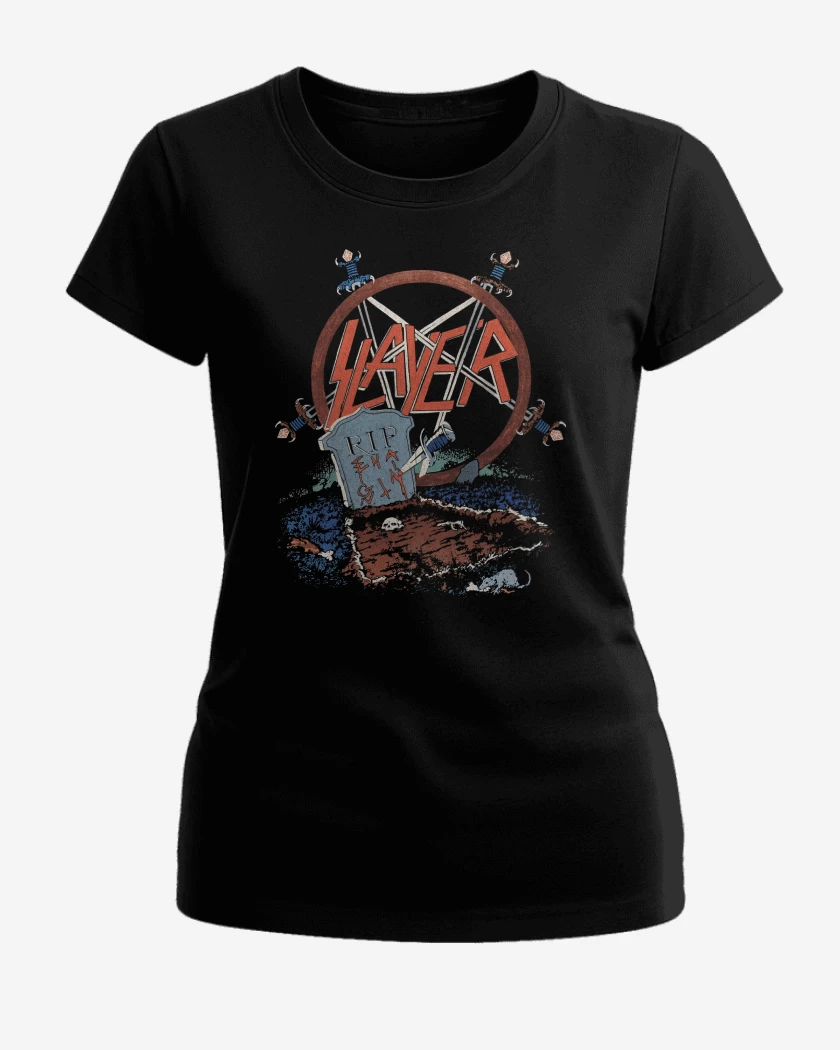Polera de Mujer Negro de Slayer Rest in Pain