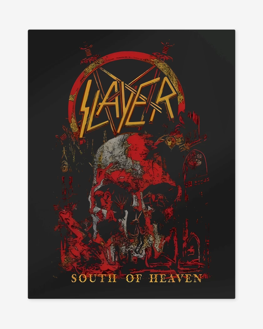 Print metalico Negro de South of Heaven Slayer
