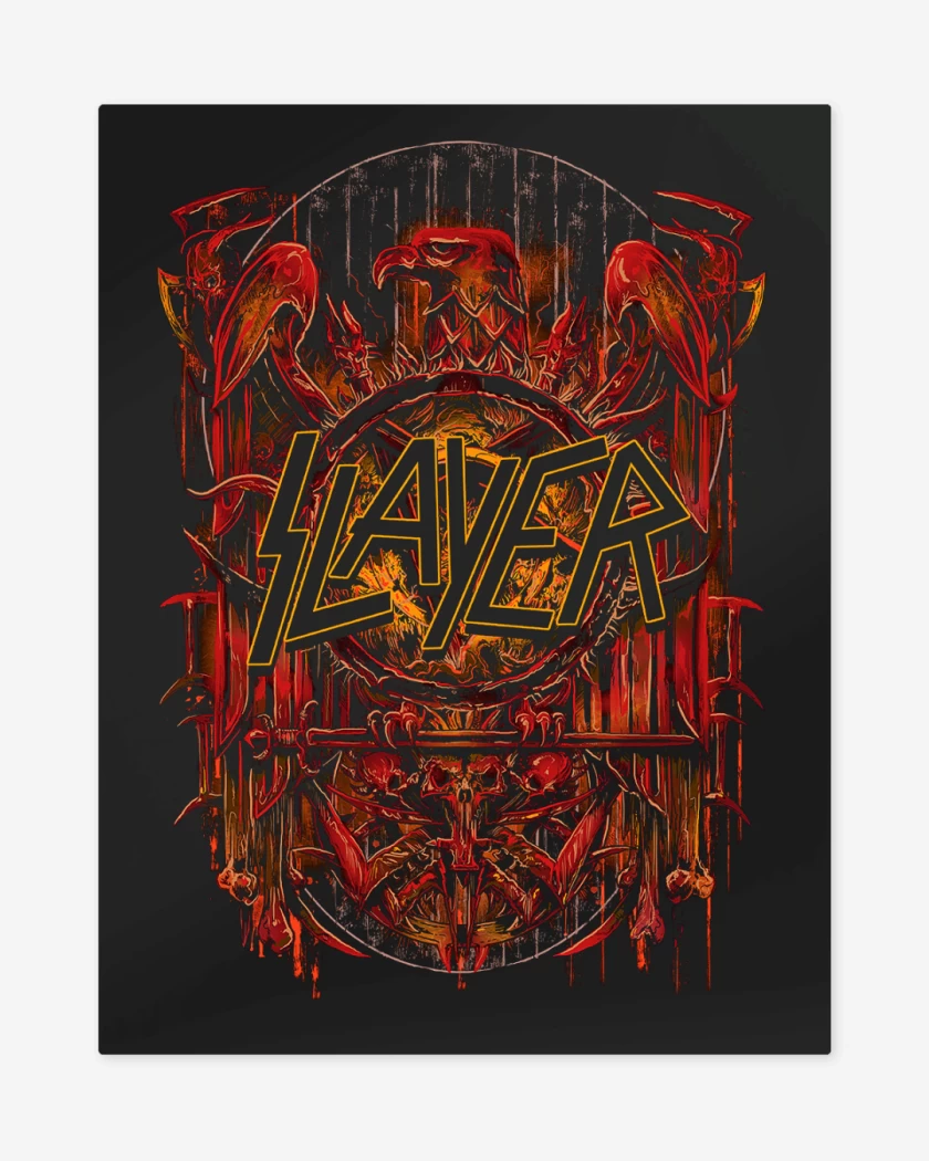 Print metalico Negro de Slayer Aguila Roja