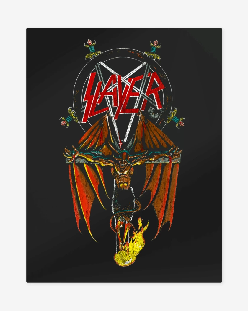 Print metalico Negro de Slayer Cross
