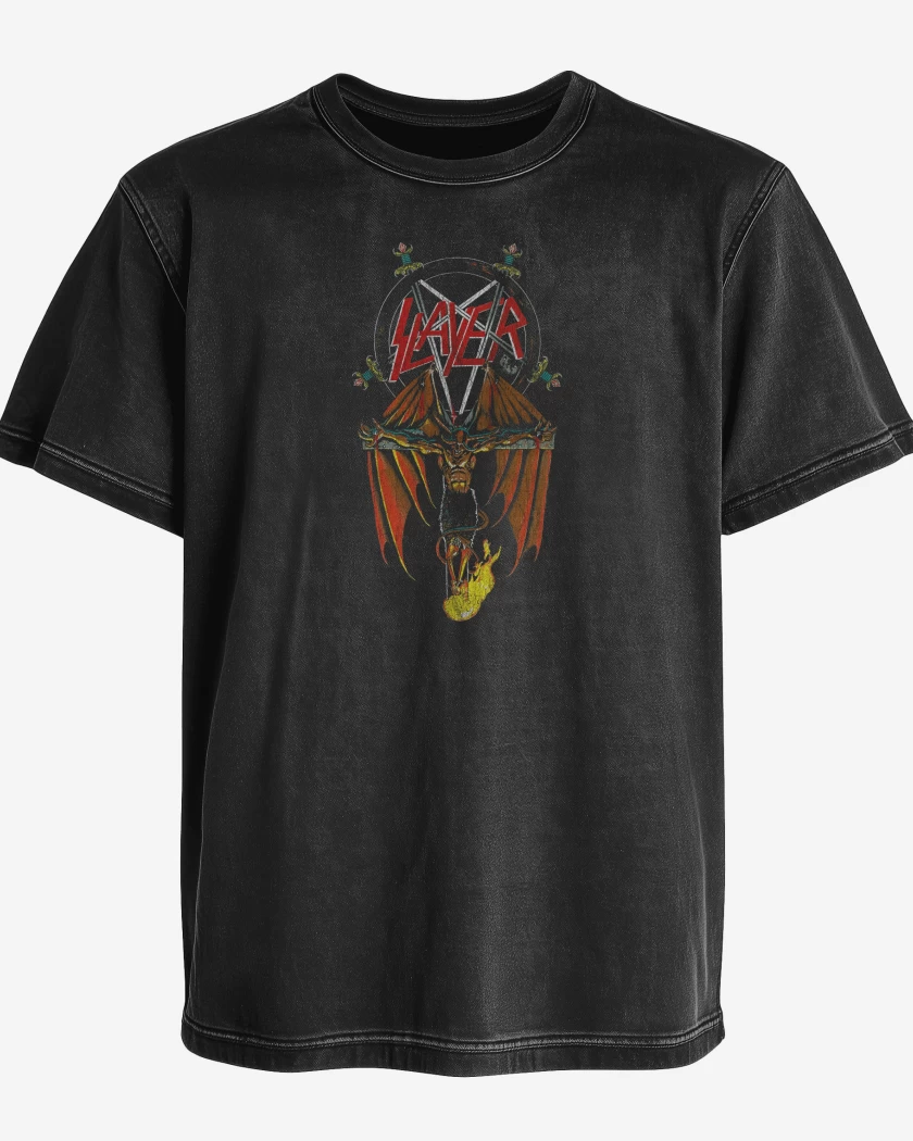 Polera desgastada Slayer Cross
