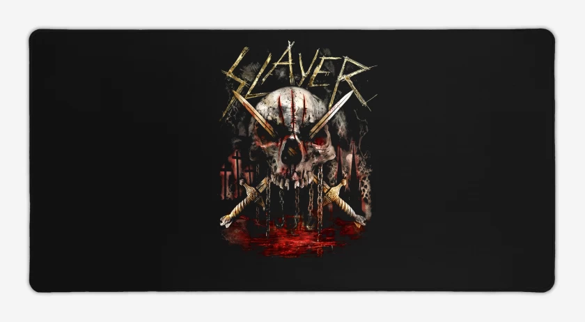 Mouse pad Gamer Negro de Slayer Calavera 