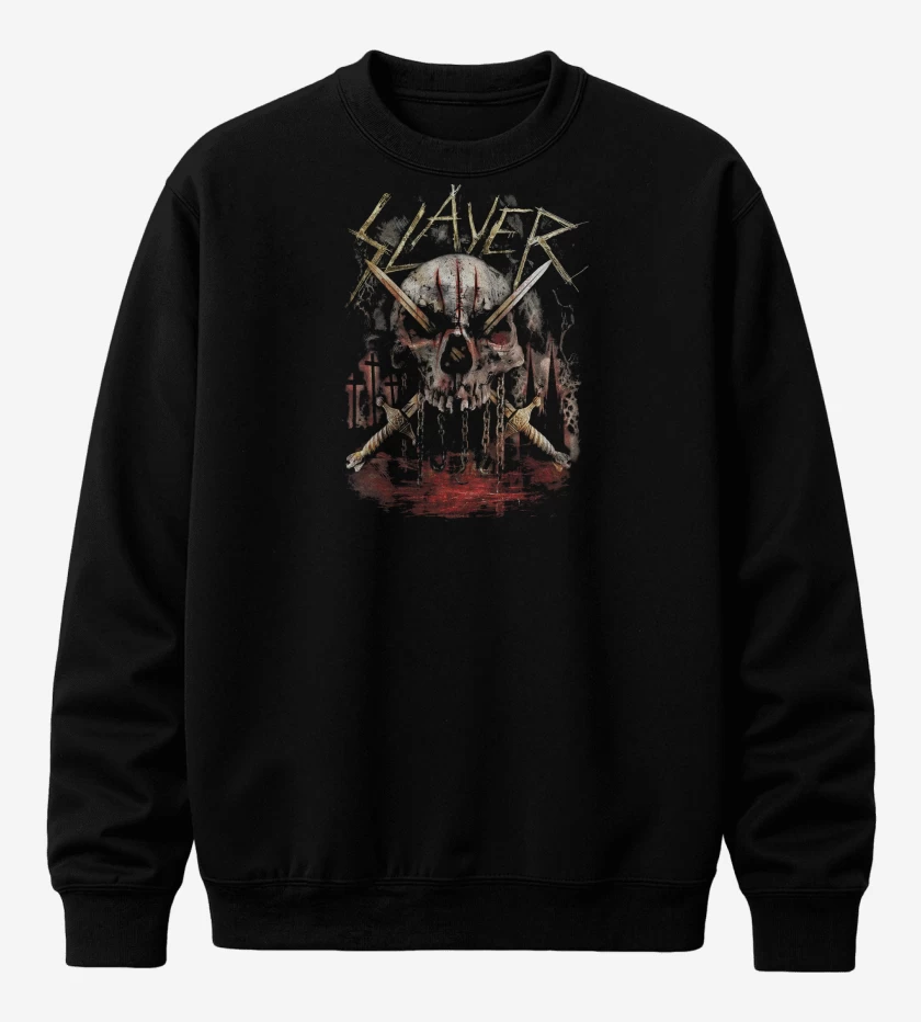 Poleron polo Negro de Slayer Calavera 