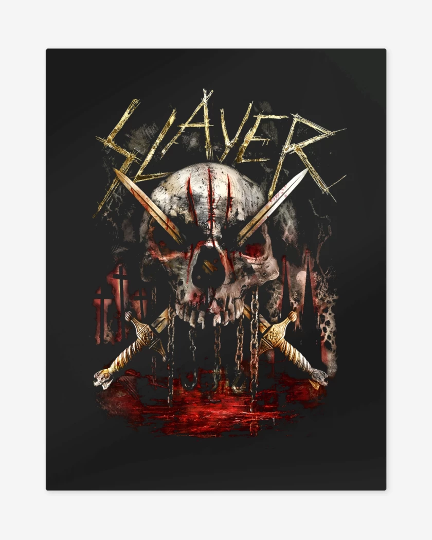 Print metalico Negro de Slayer Calavera 