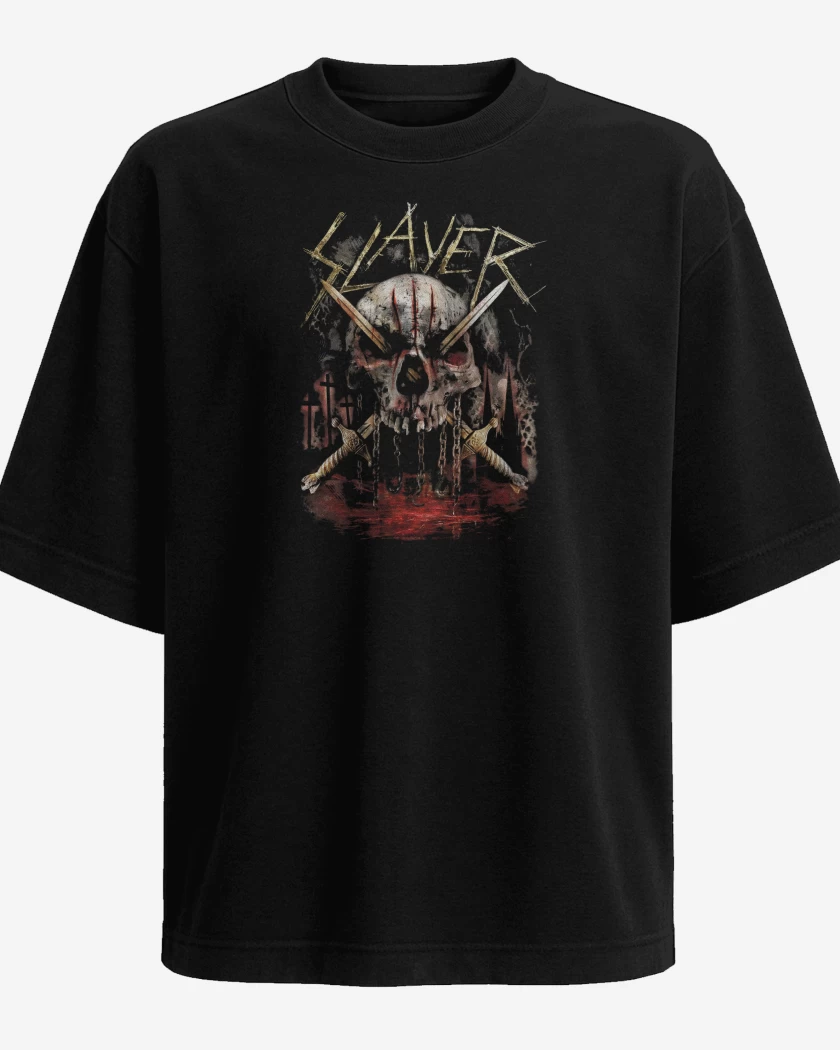 Polera Oversize Slayer Calavera 