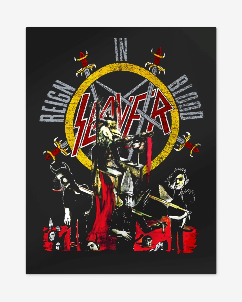 Print metalico Negro de Slayer Reign In