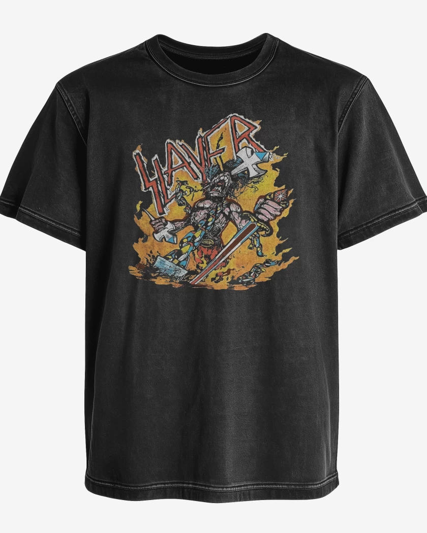 Polera desgastada Negro de Slayer Vintage 