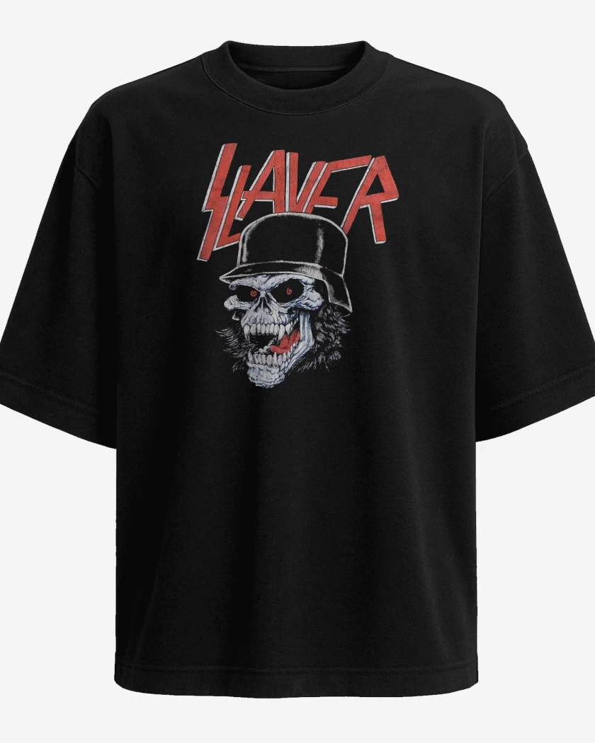 Polera Oversize Negro de Slayer Slaytanic II