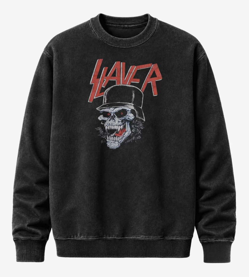 Poleron Polo Acid Wash Negro de Slayer Slaytanic II