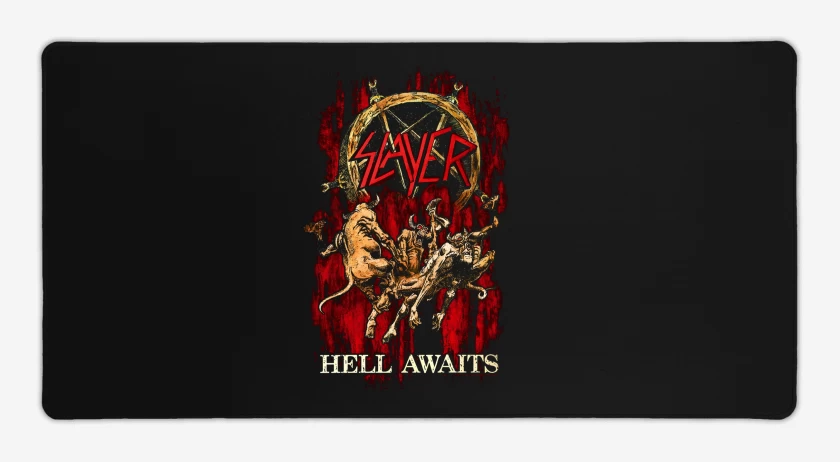 Mouse pad Gamer Negro de Slayer Hell Awaits 
