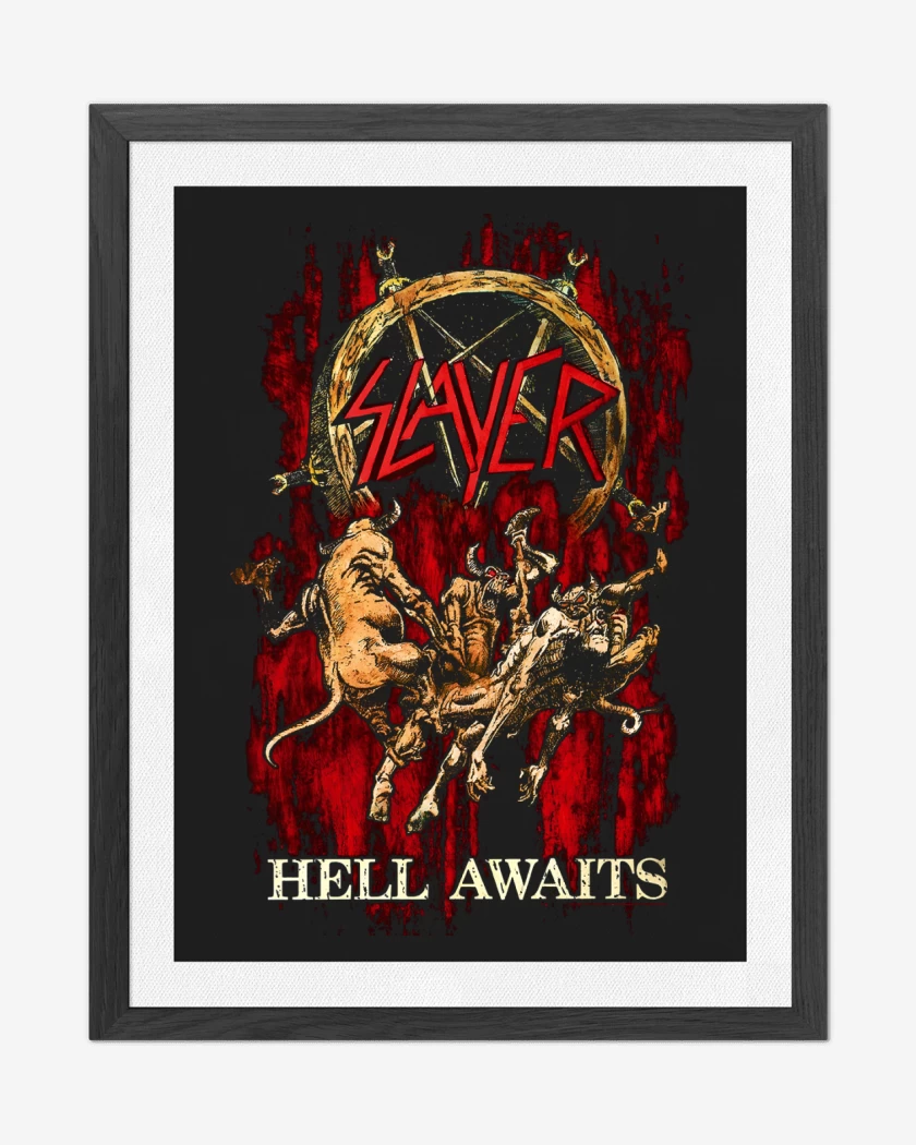Cuadro decorativo Negro de Slayer Hell Awaits 