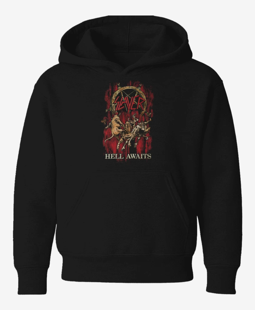 Poleron de niño Negro de Slayer Hell Awaits 