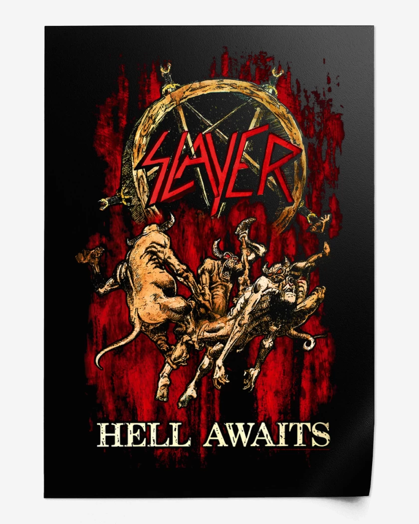 Print Negro de Slayer Hell Awaits 