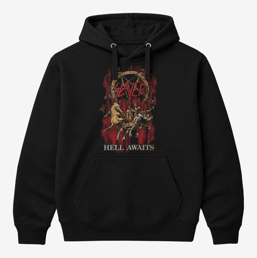 Polerón Canguro Negro de Slayer Hell Awaits 