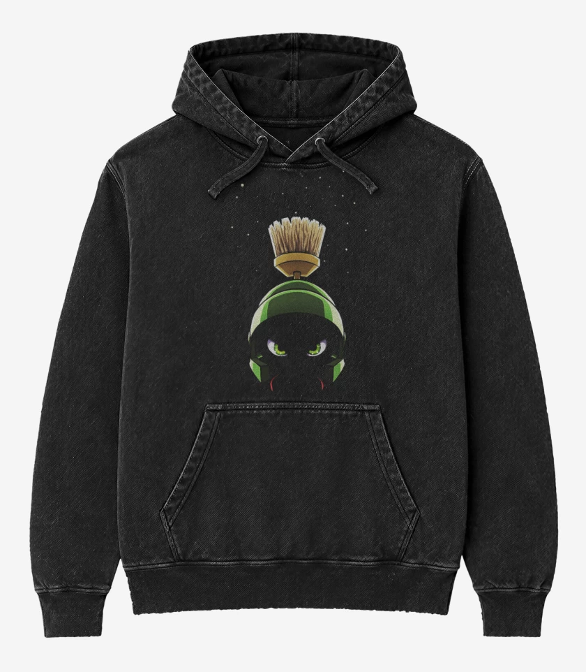 Poleron Canguro Acid Wash Negro de Marvin