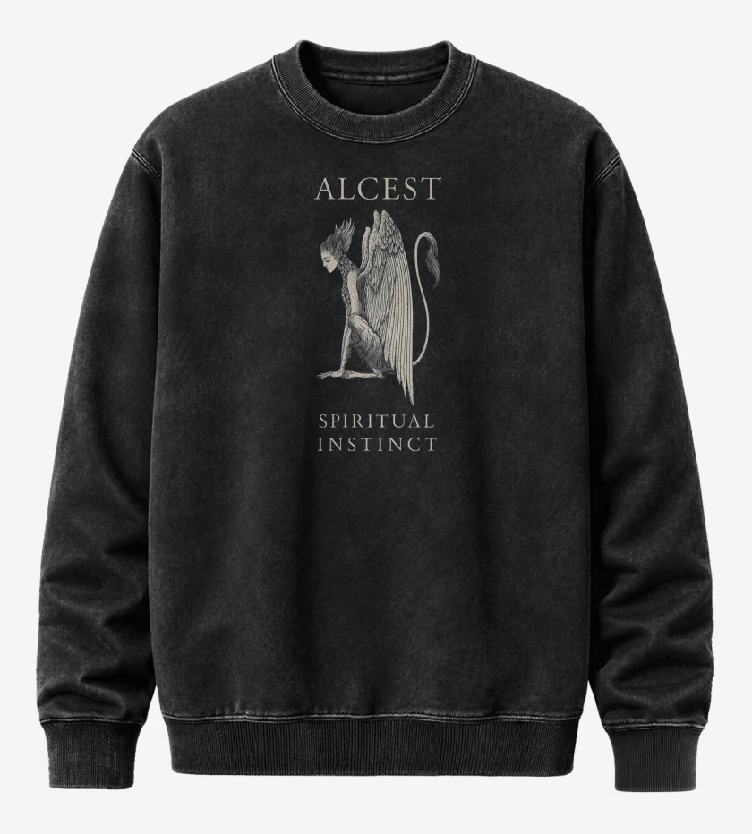 Poleron Polo Acid Wash Negro de Alcest Spiritual Instinct