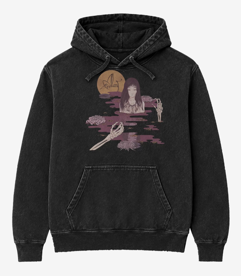 Poleron Canguro Acid Wash Negro de Alcest Kodama