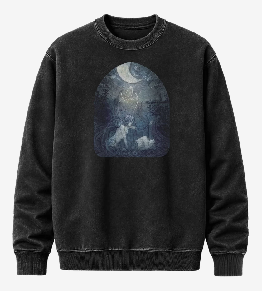 Poleron Polo Acid Wash Negro de Alcest Ecailles de lune 
