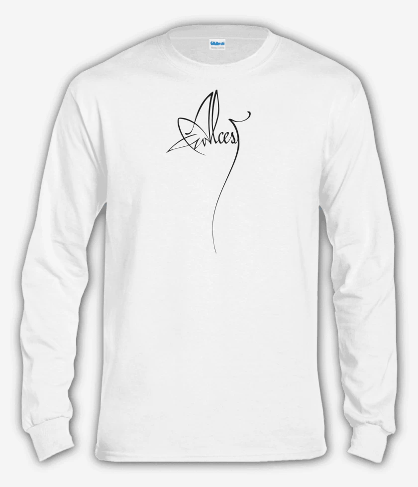 Polera manga larga Blanco de Alcest Logo II 