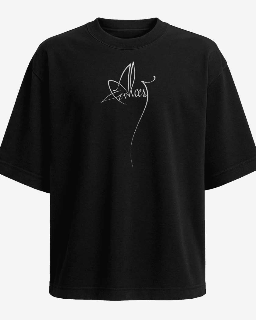 Polera Oversize Negro de Alcest Logo II B