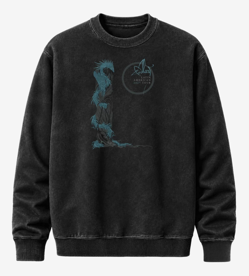 Poleron Polo Acid Wash Negro de Alcest Tour 