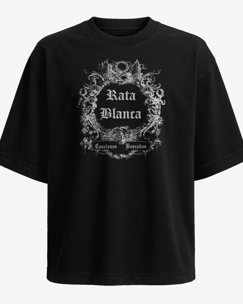 Polera Oversize Negro de Canciones Buscadas Rata Blanca