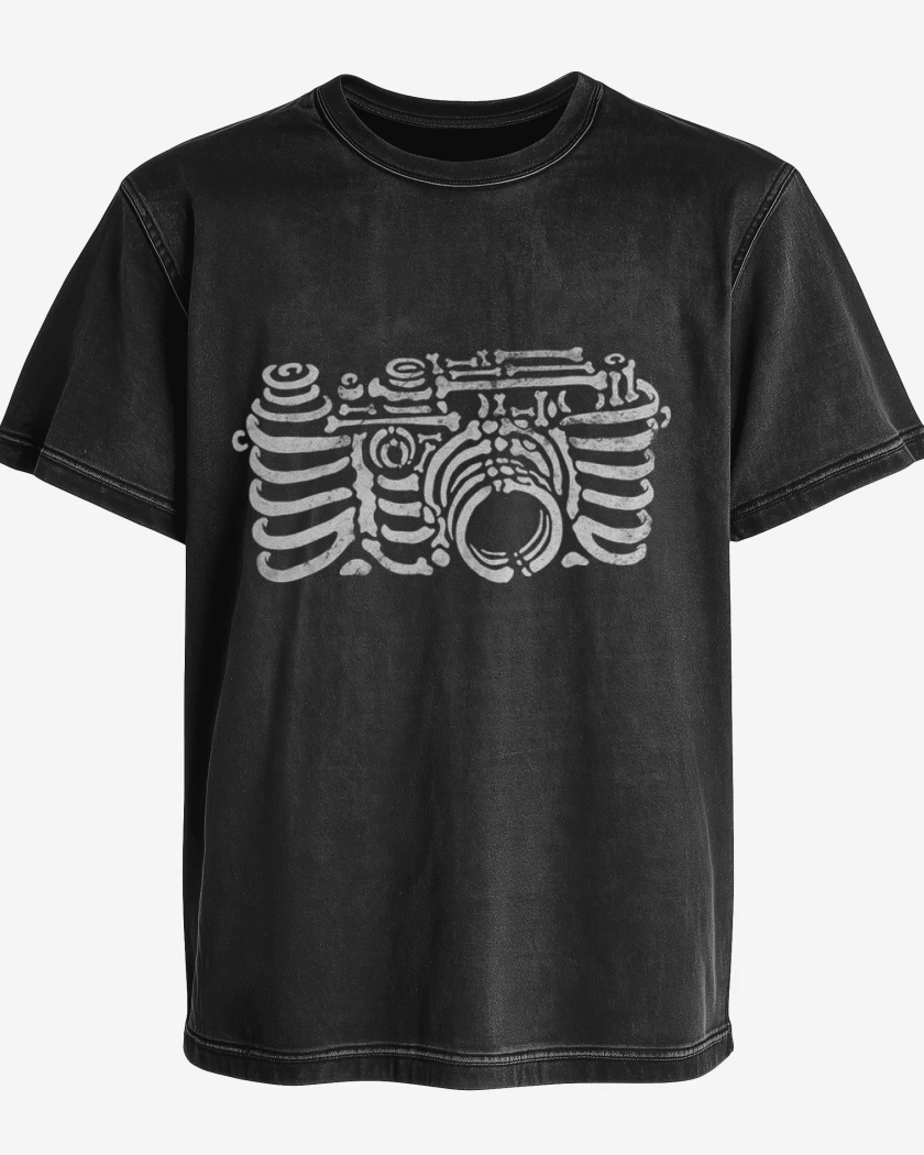 Polera desgastada Negro de Camarita