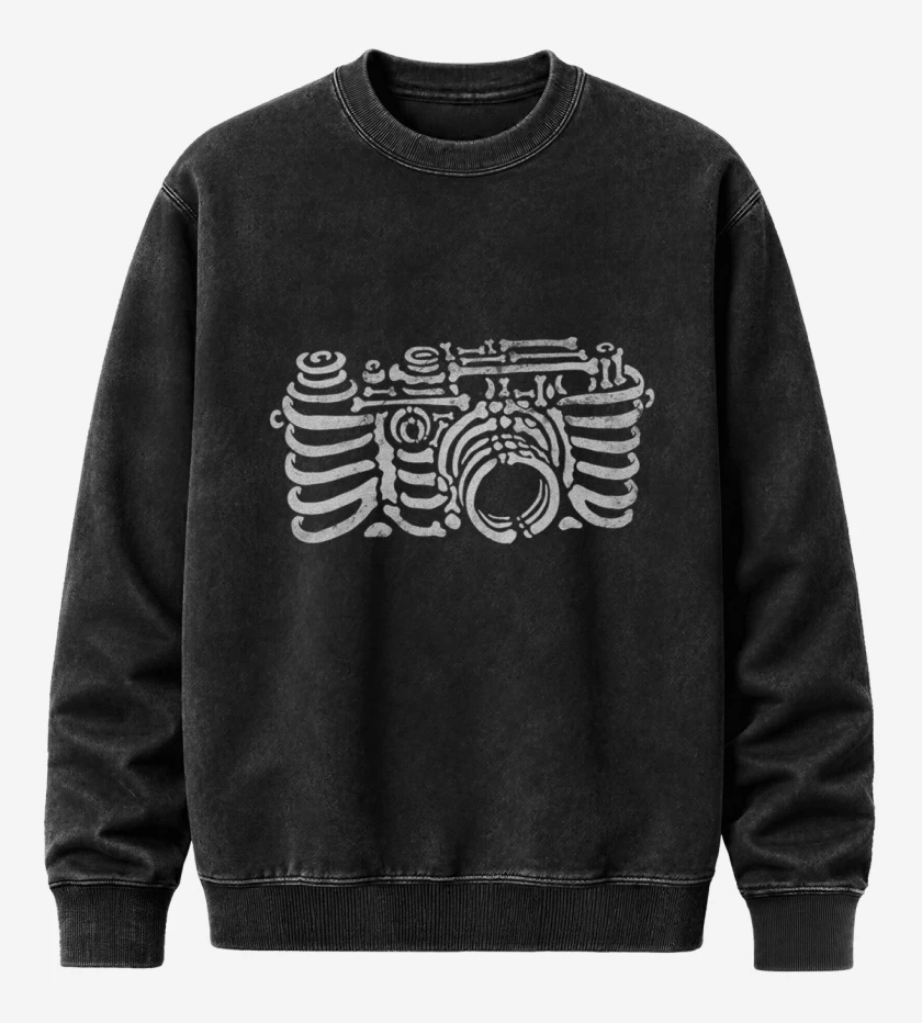 Poleron Polo Acid Wash Negro de Camarita