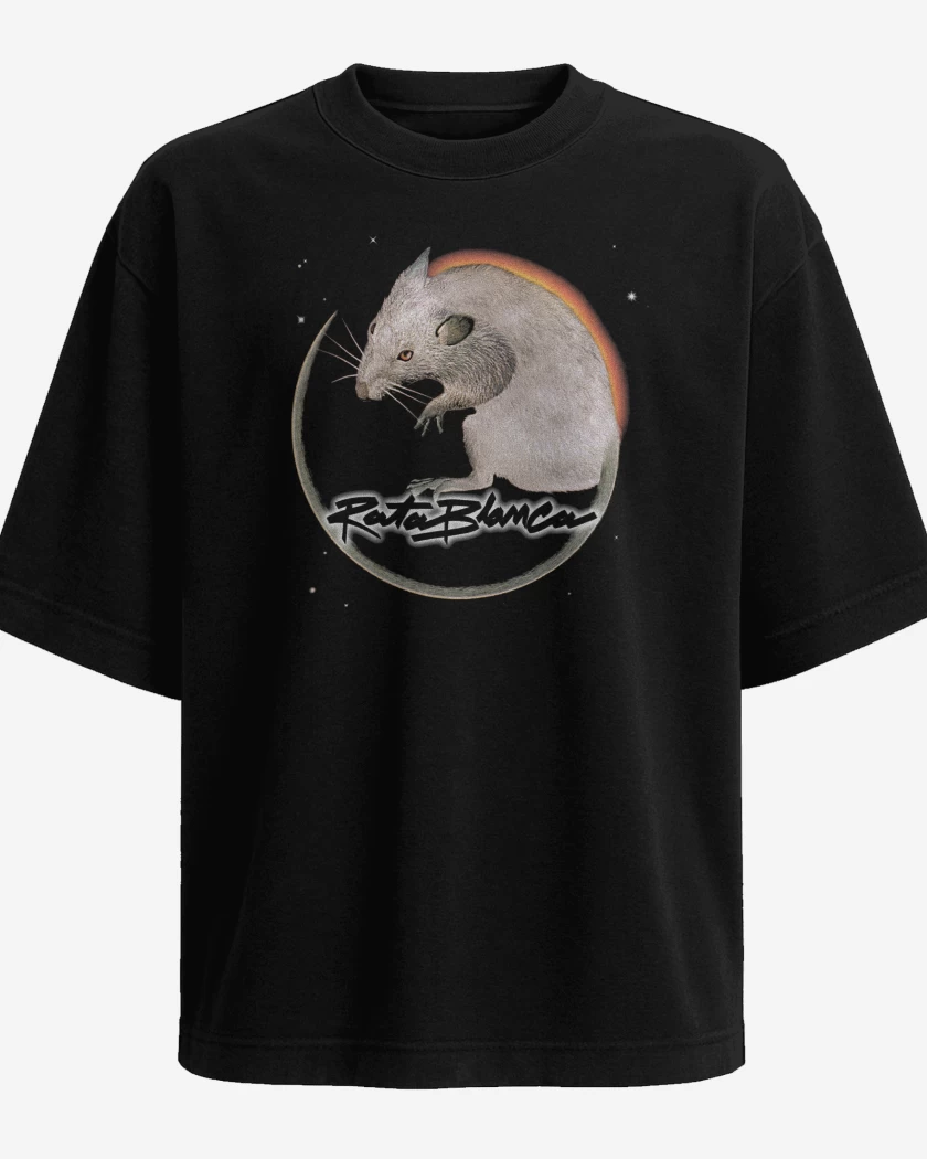 Polera Oversize Negro de Rata Blanca