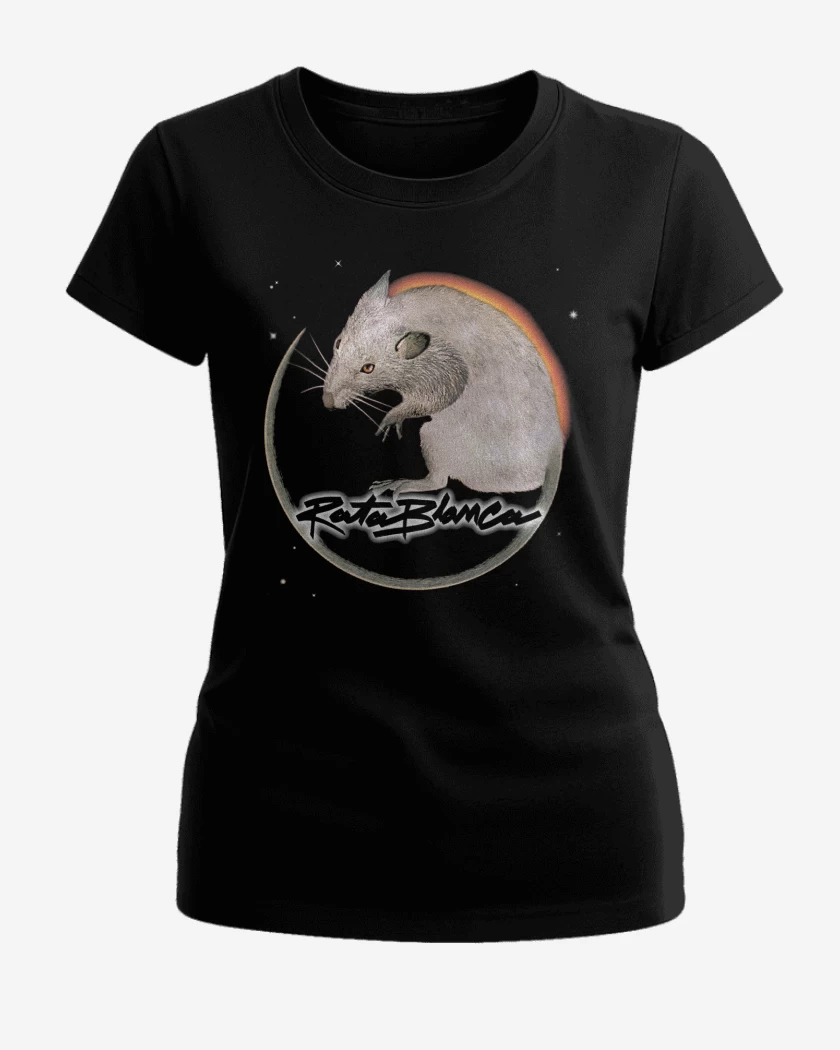 Polera de Mujer Negro de Rata Blanca