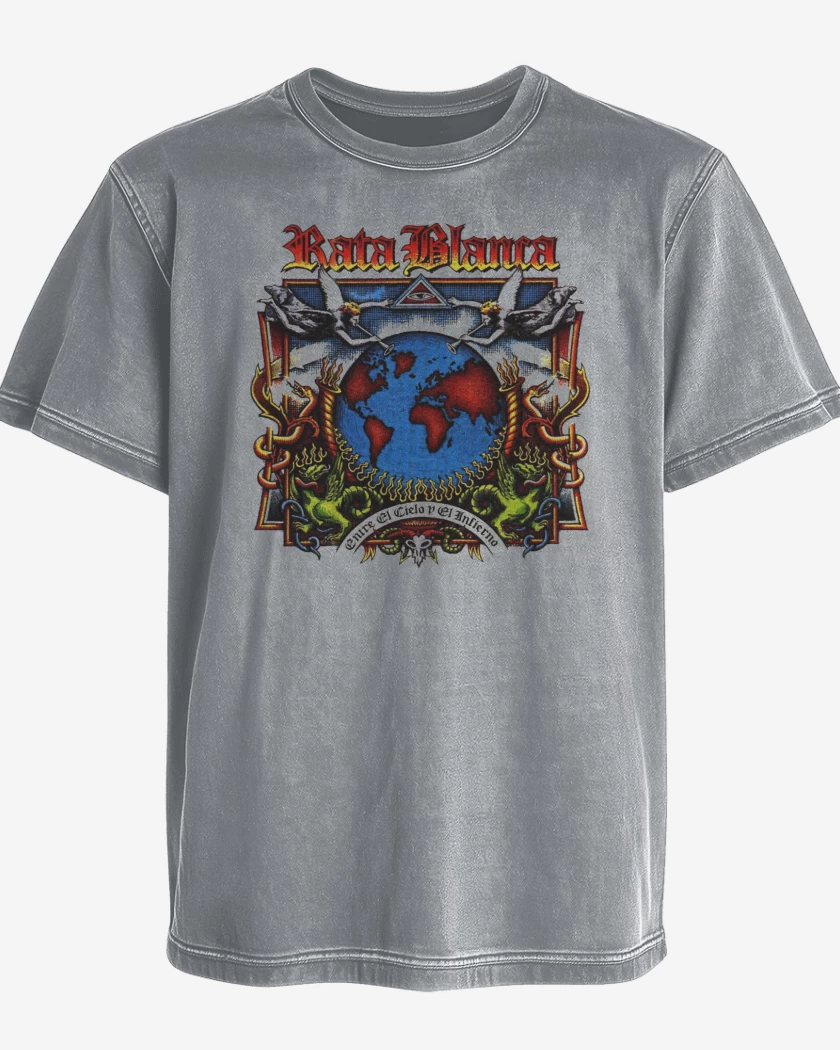 Polera desgastada Rata Blanca Entre el Cielo y el Infierno
