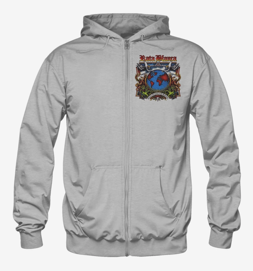 Poleron Canguro con cierre Rata Blanca Entre el Cielo y el Infierno